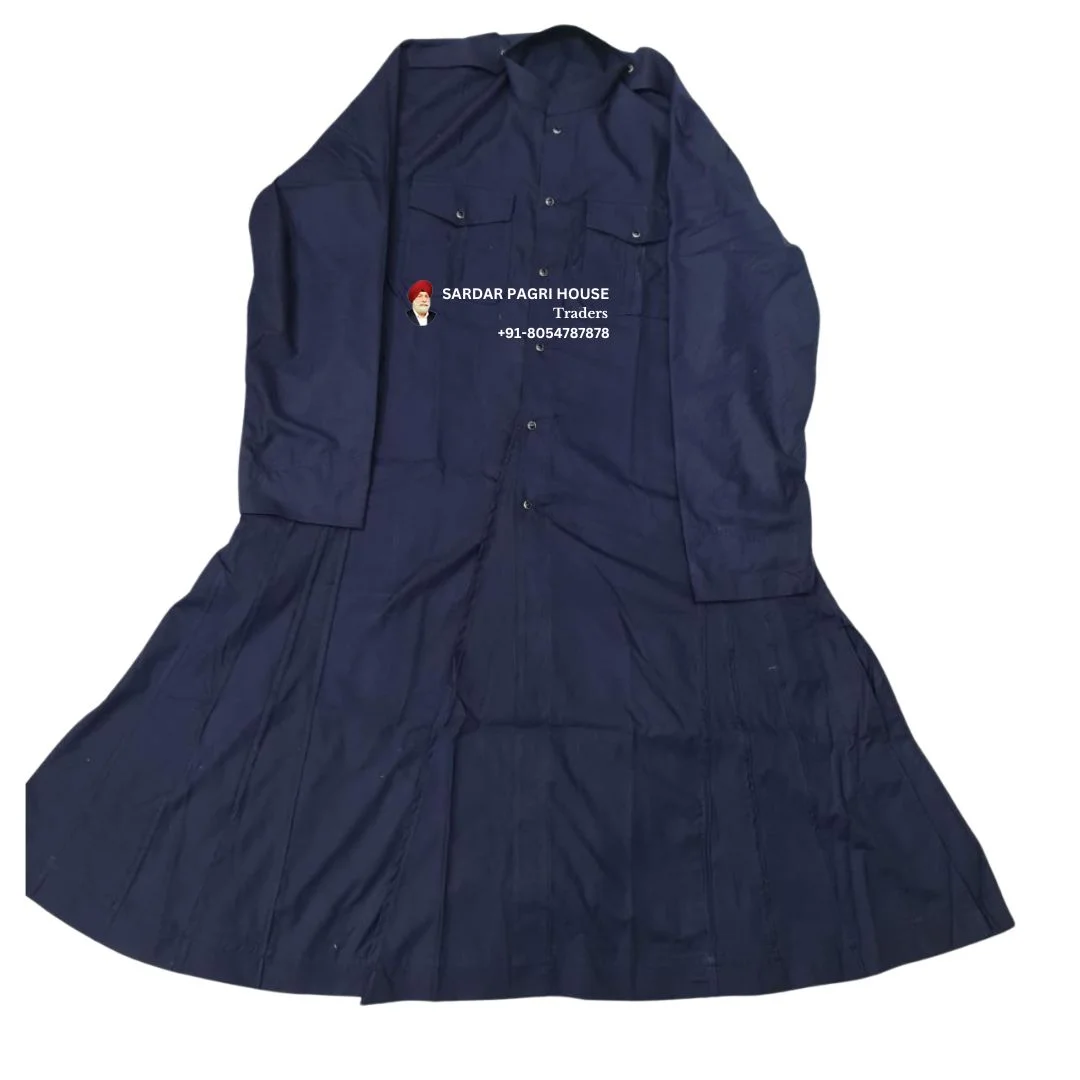 Navy Blue Plain Nihang Chola in Poly Cotton