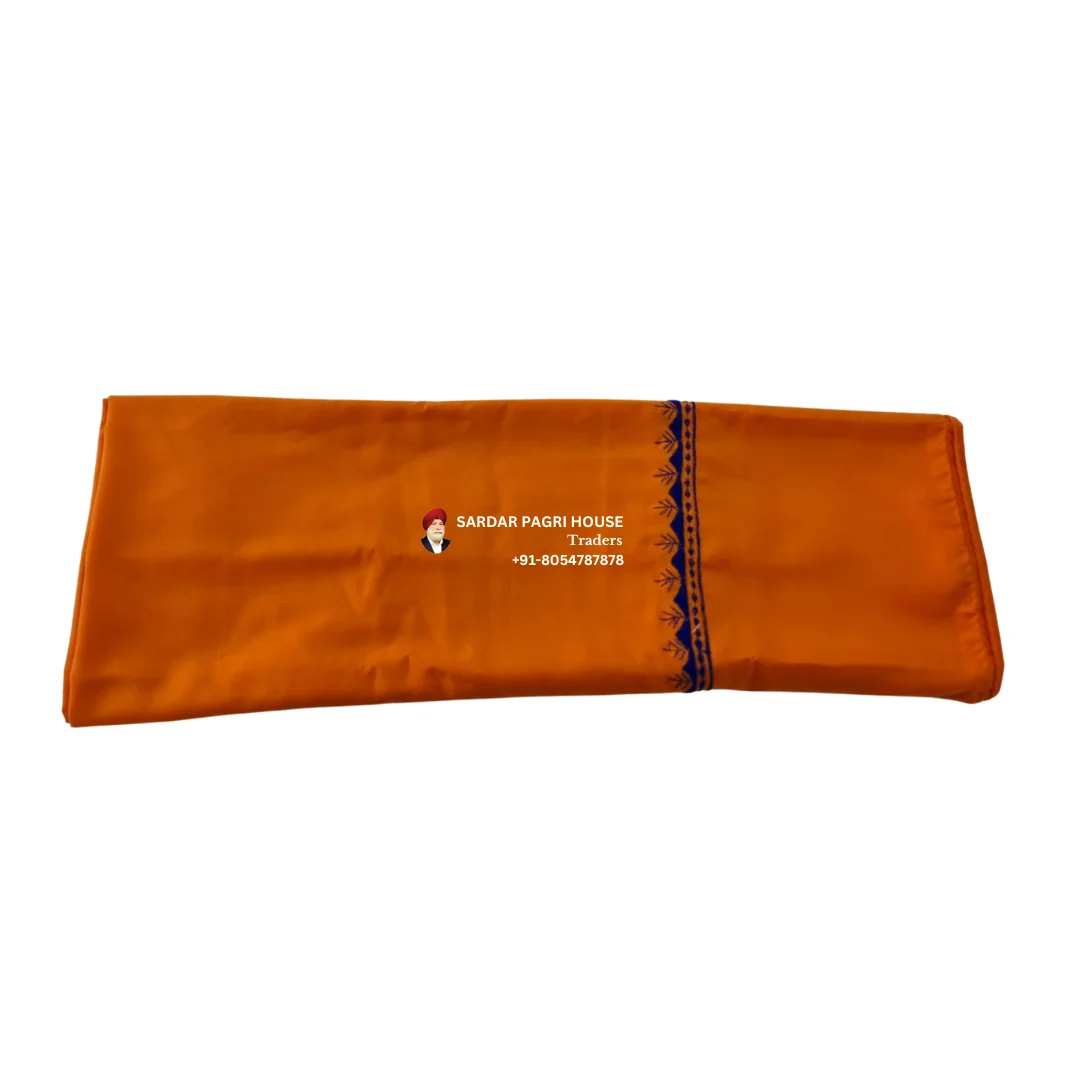 Orange Hazooria With Single Thread Embroidery