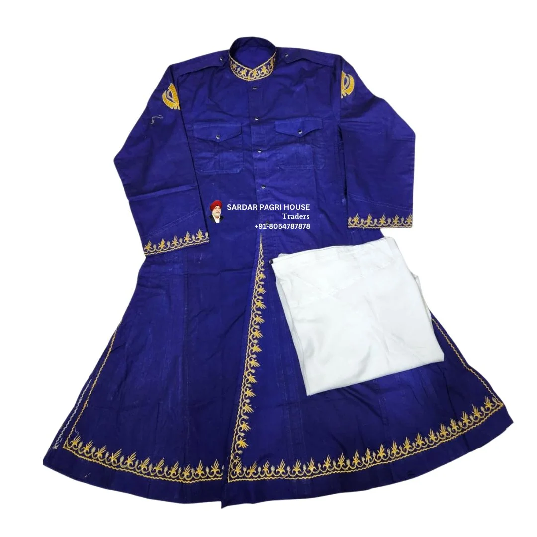 Royal Blue Embroidered Nihang Chola