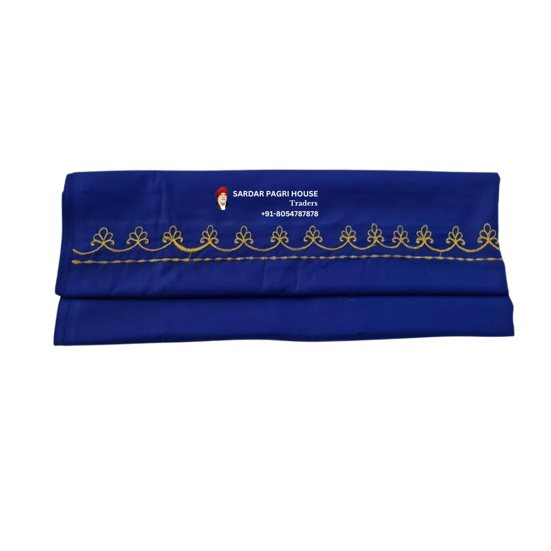 Royal Blue Hazooria With Single Thread Embroidery
