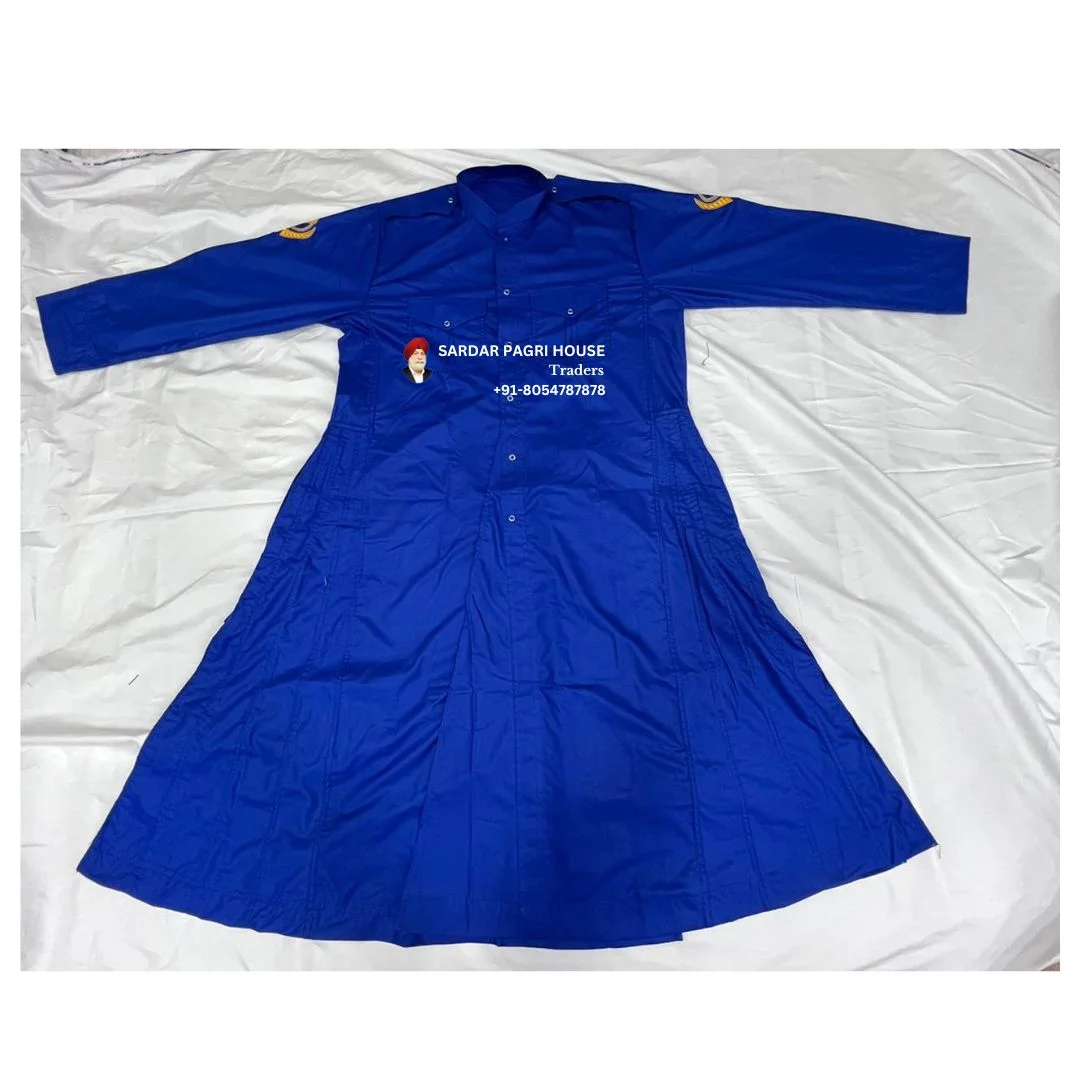 Royal Blue Plain Nihang Chola in Poly Cotton