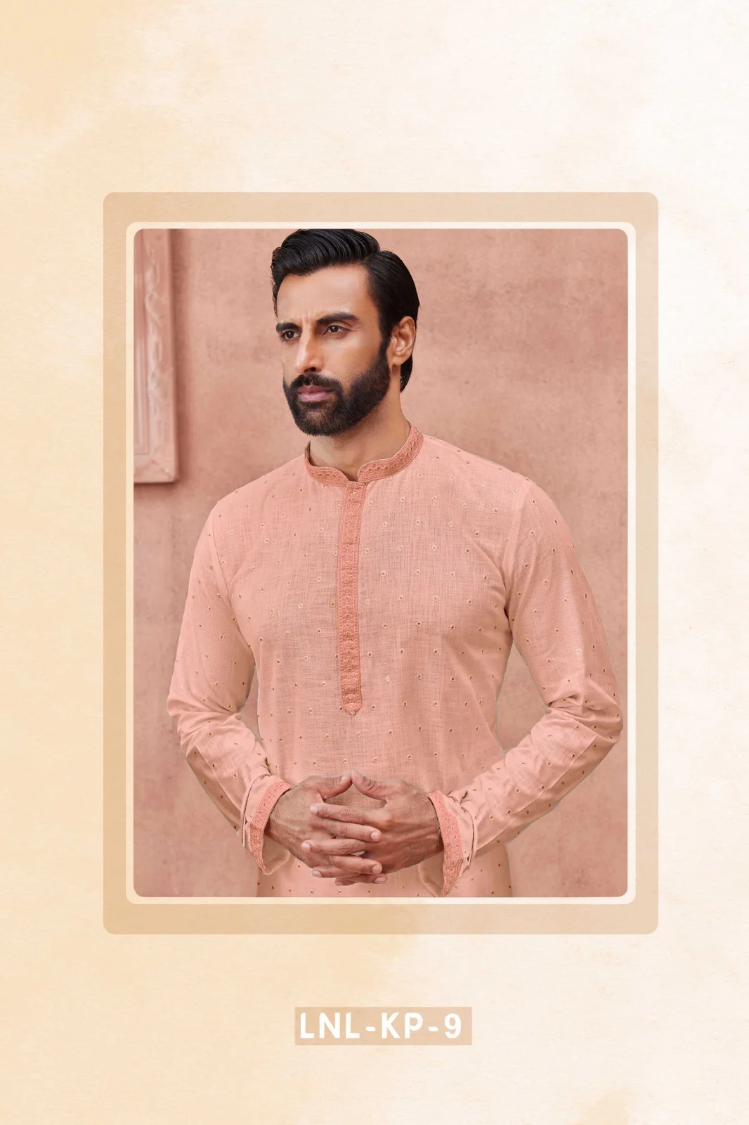 Silk India Dust Storm Pink Printed Kurta Pajama for Men