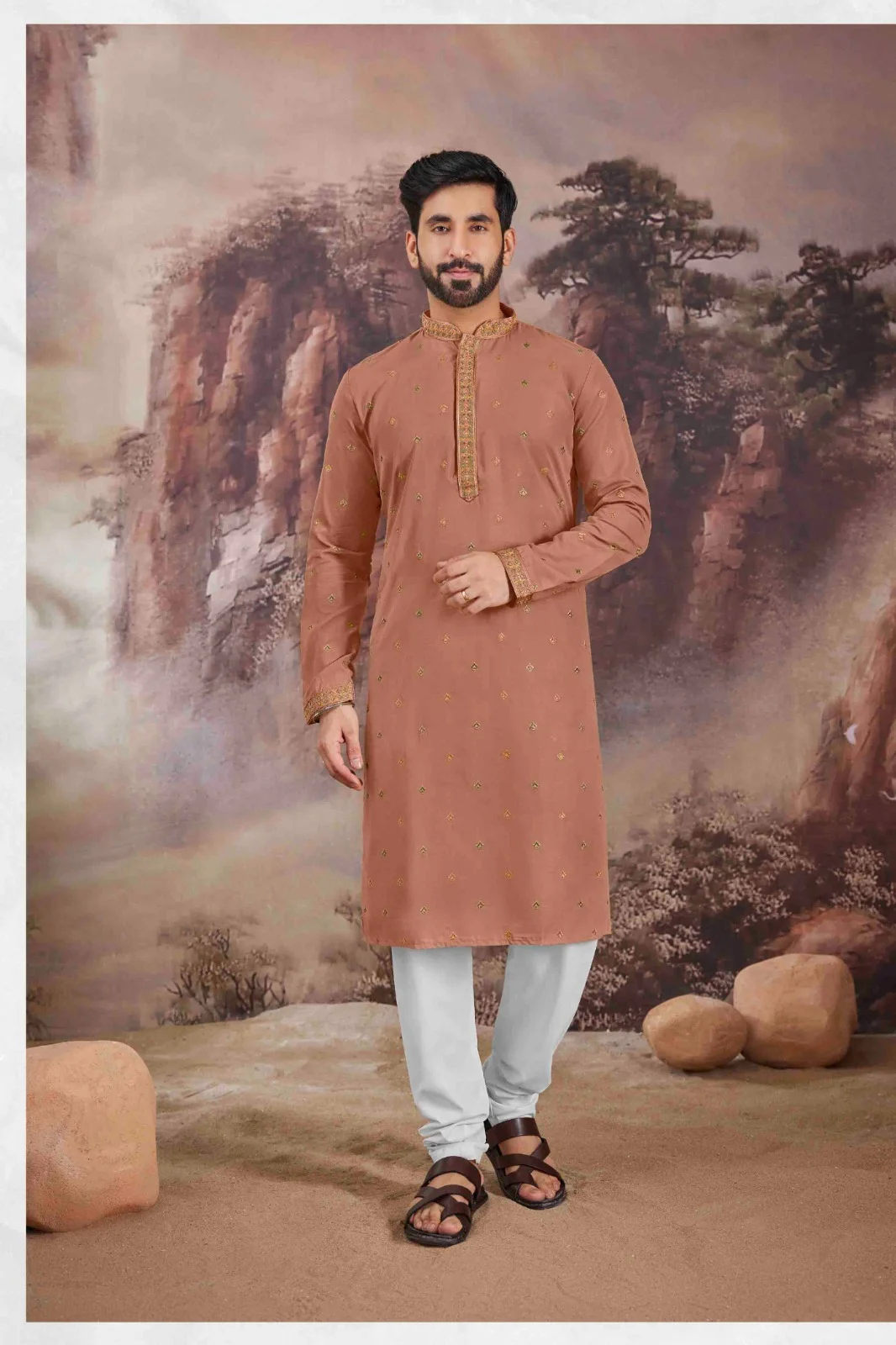 silk-india-new-york-pink-printed-kurta-pajama-for-men