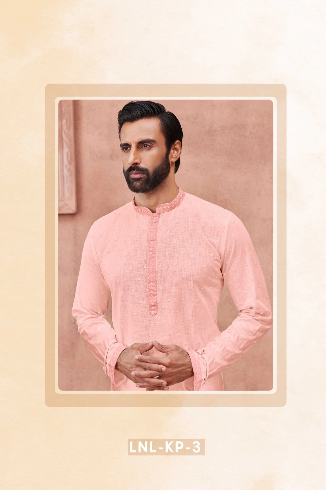 Silk India Pink Printed Kurta Pajama for Men