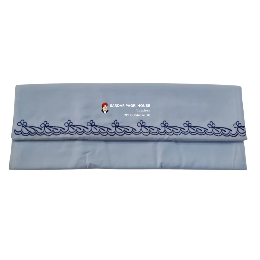 Sky Blue Hazooria With Single Thread Embroidery
