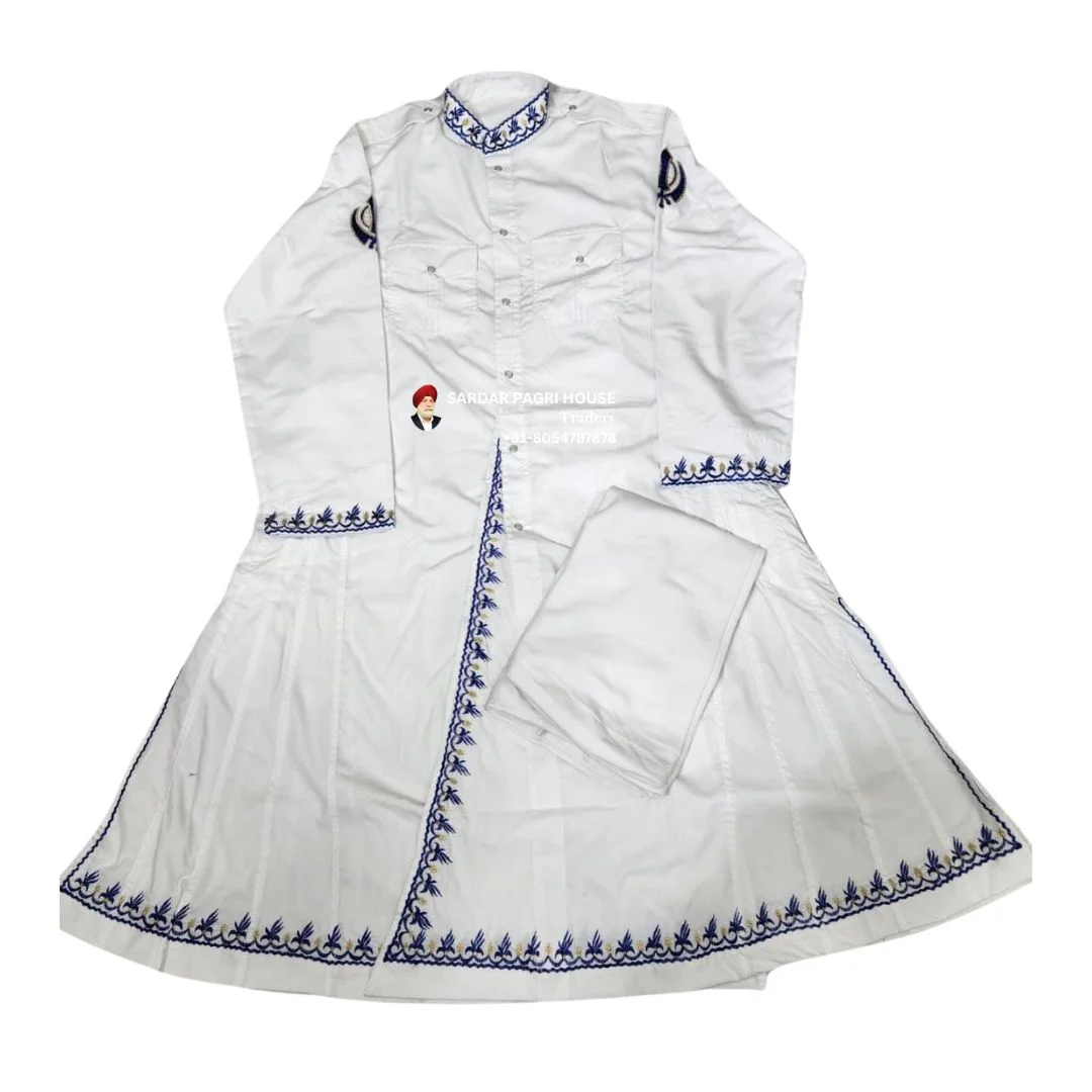white-embroidered-nihang-chola-in-poly-cotton