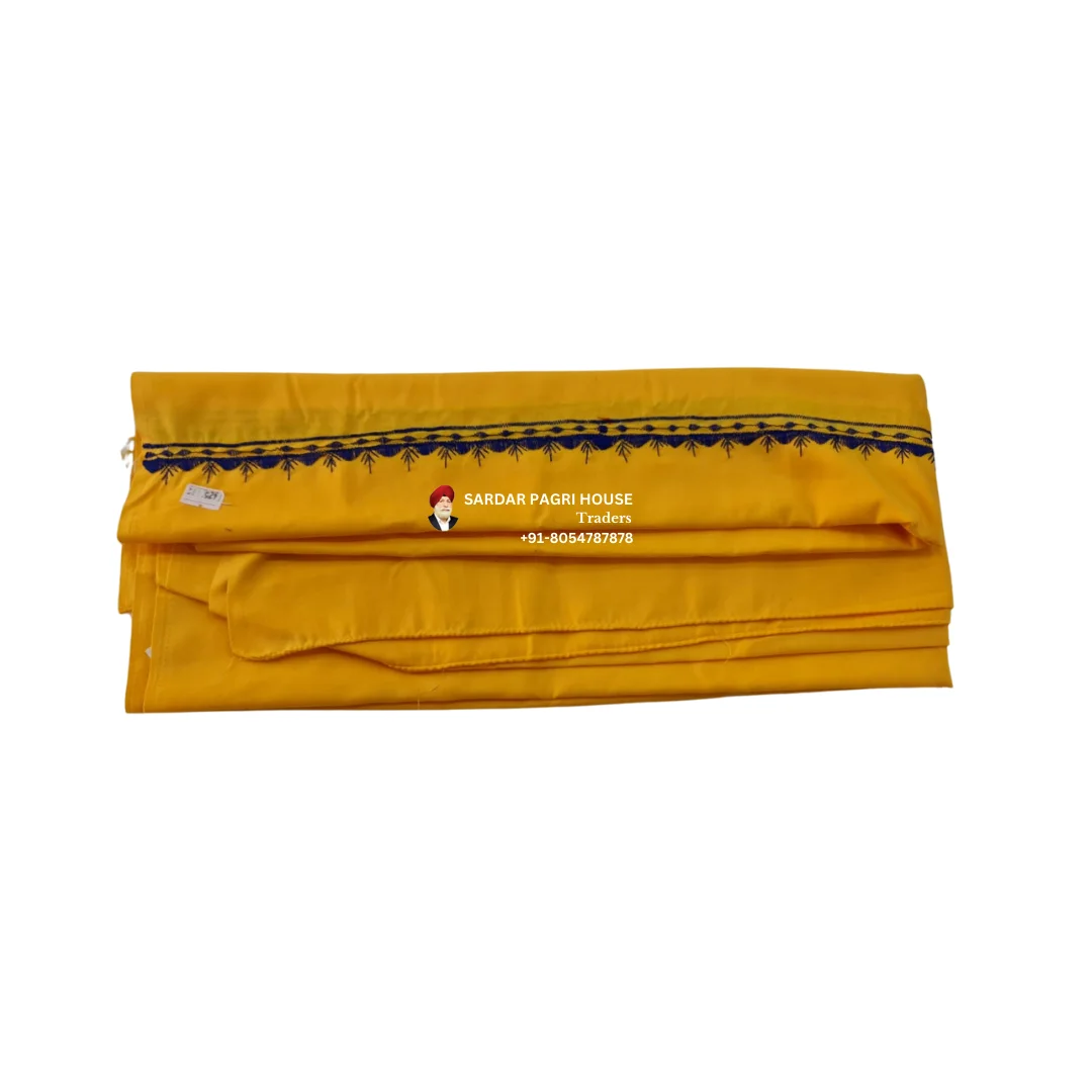 Yellow Hazooria With Single Thread Embroidery