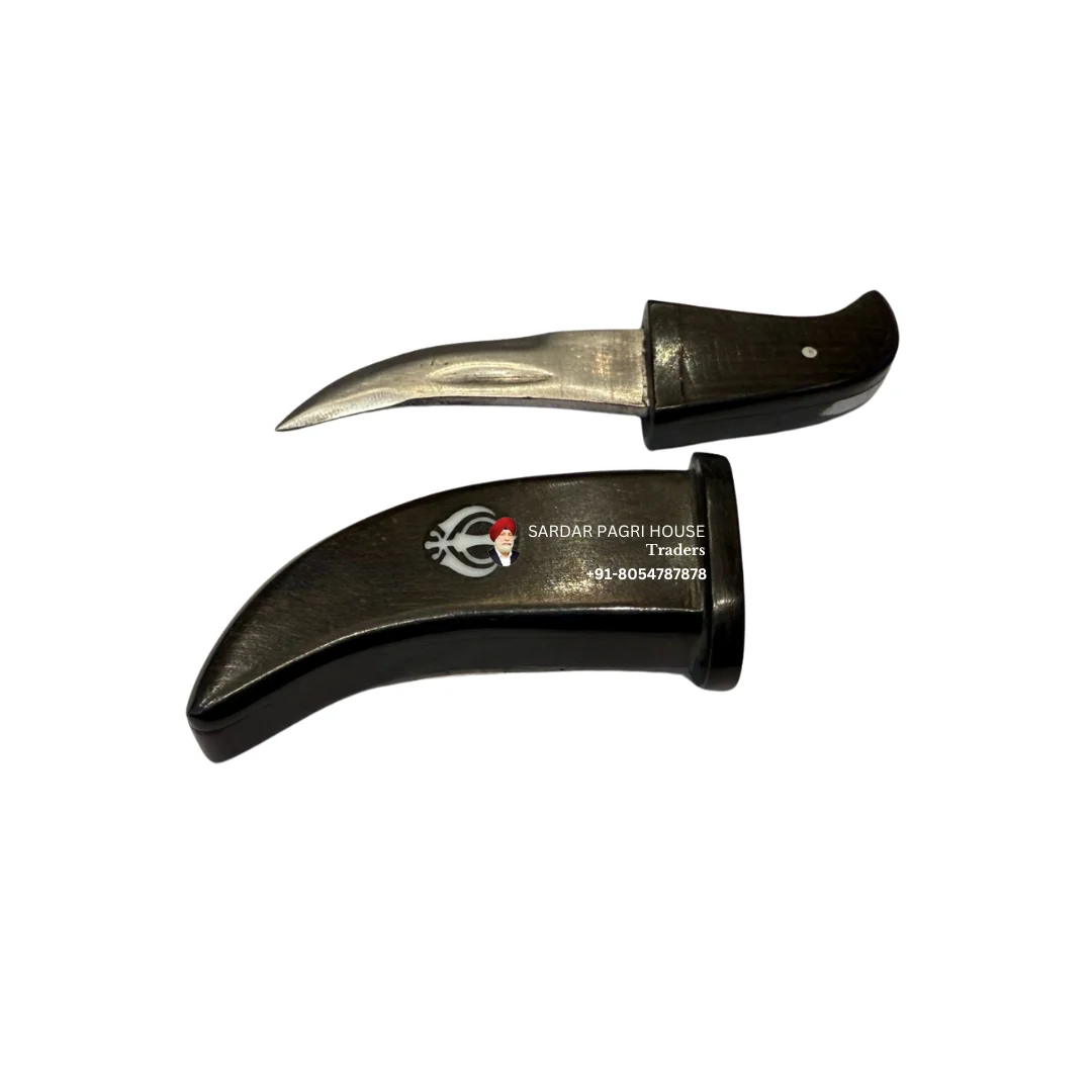 Teak Wood Sikh Kirpan With Sarabloah Blade - (4 Inch)