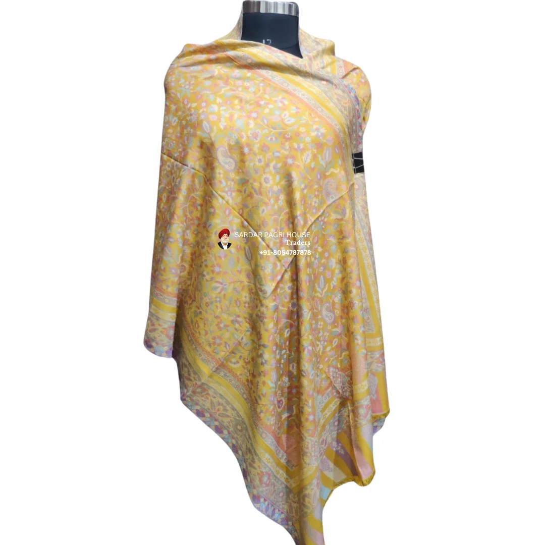 Yellow Unisex Fine Micro Modal Kani Shawls
