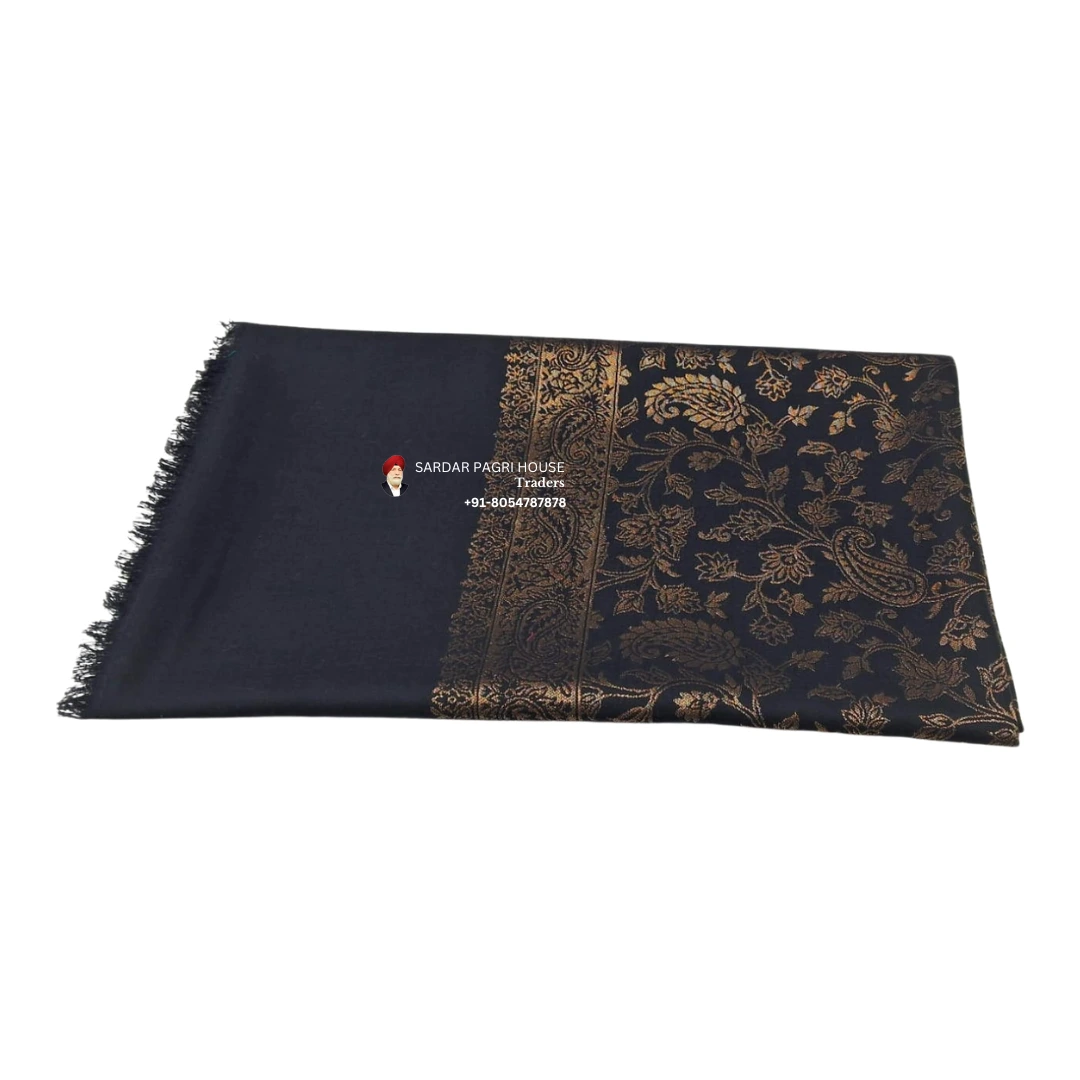 Black & Golden Printed Unisex Shawls