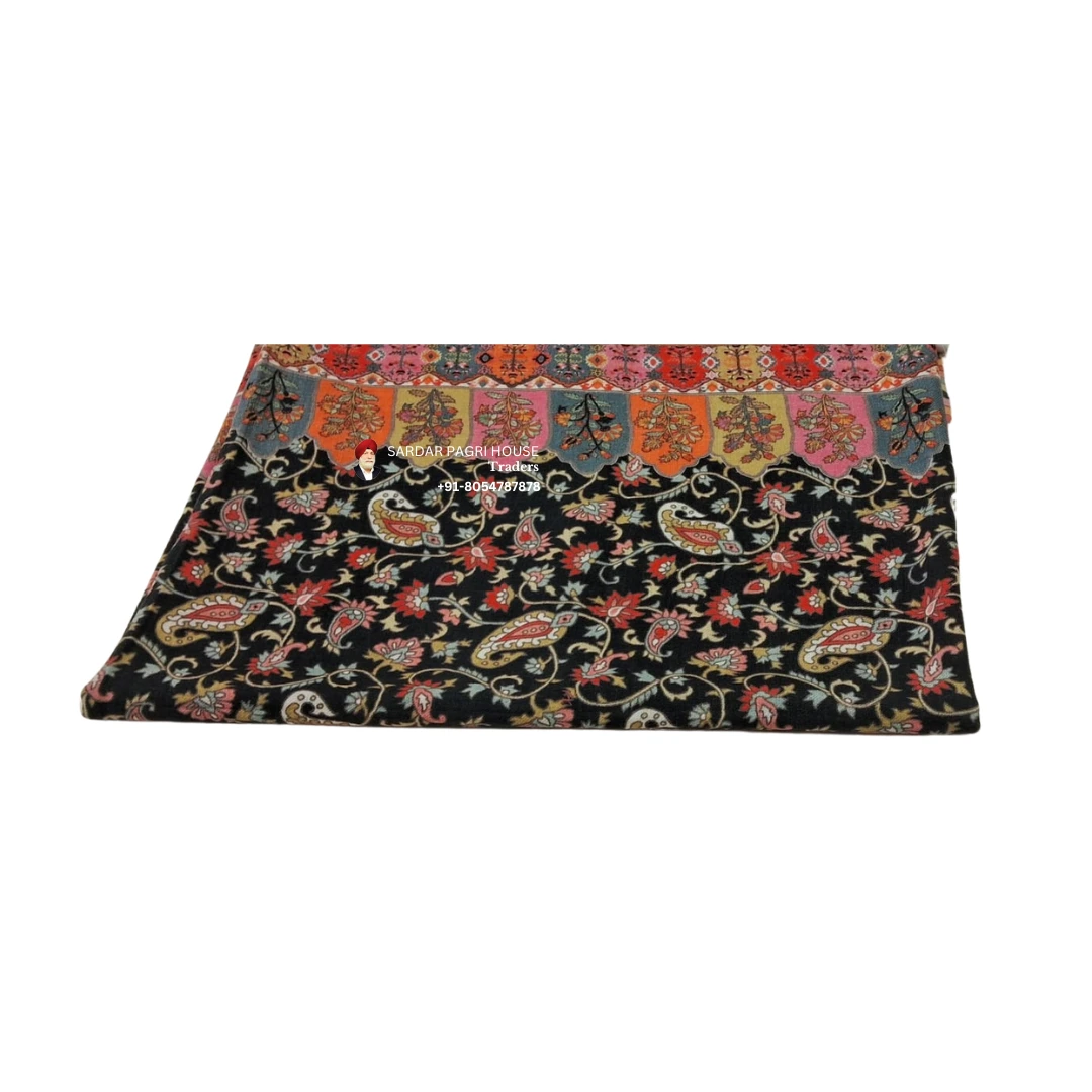 Black Printed Unisex Shawls