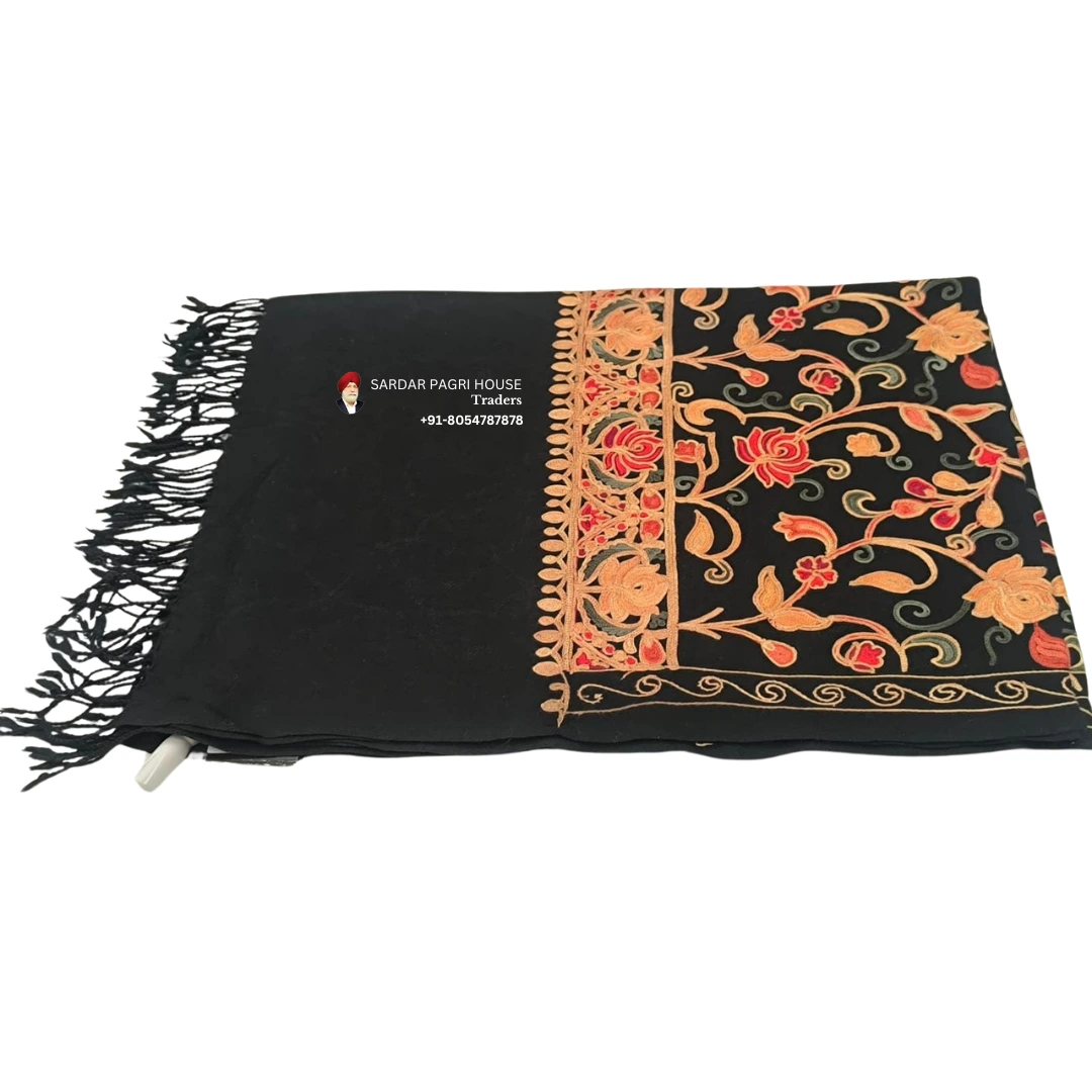 Black & Veil Embroidered Unisex Shawls