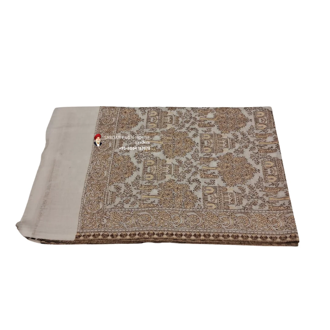 Cream With Golden Print Unisex Shawls