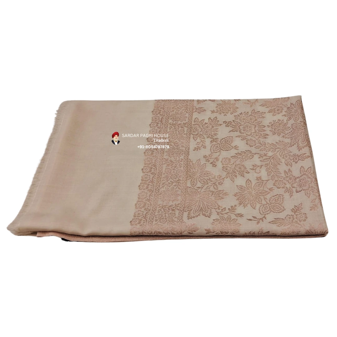 Cream With Golden Work Unisex Shawls