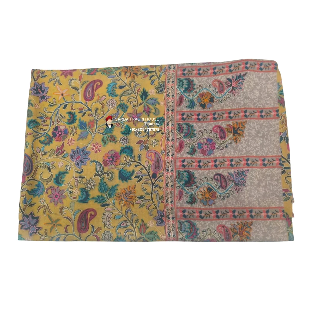 Yellow Printed Unisex Shawls