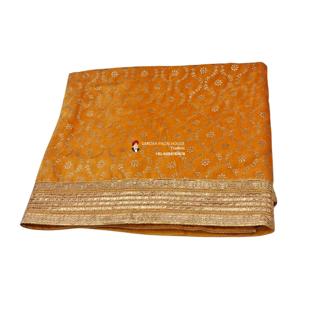 Amber Gold Rumala Sahib With Printed Work – Double Set