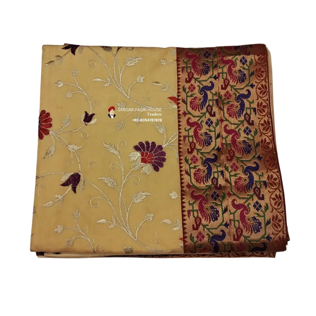 Golden Rumala Sahib With Printed Work – Double Set