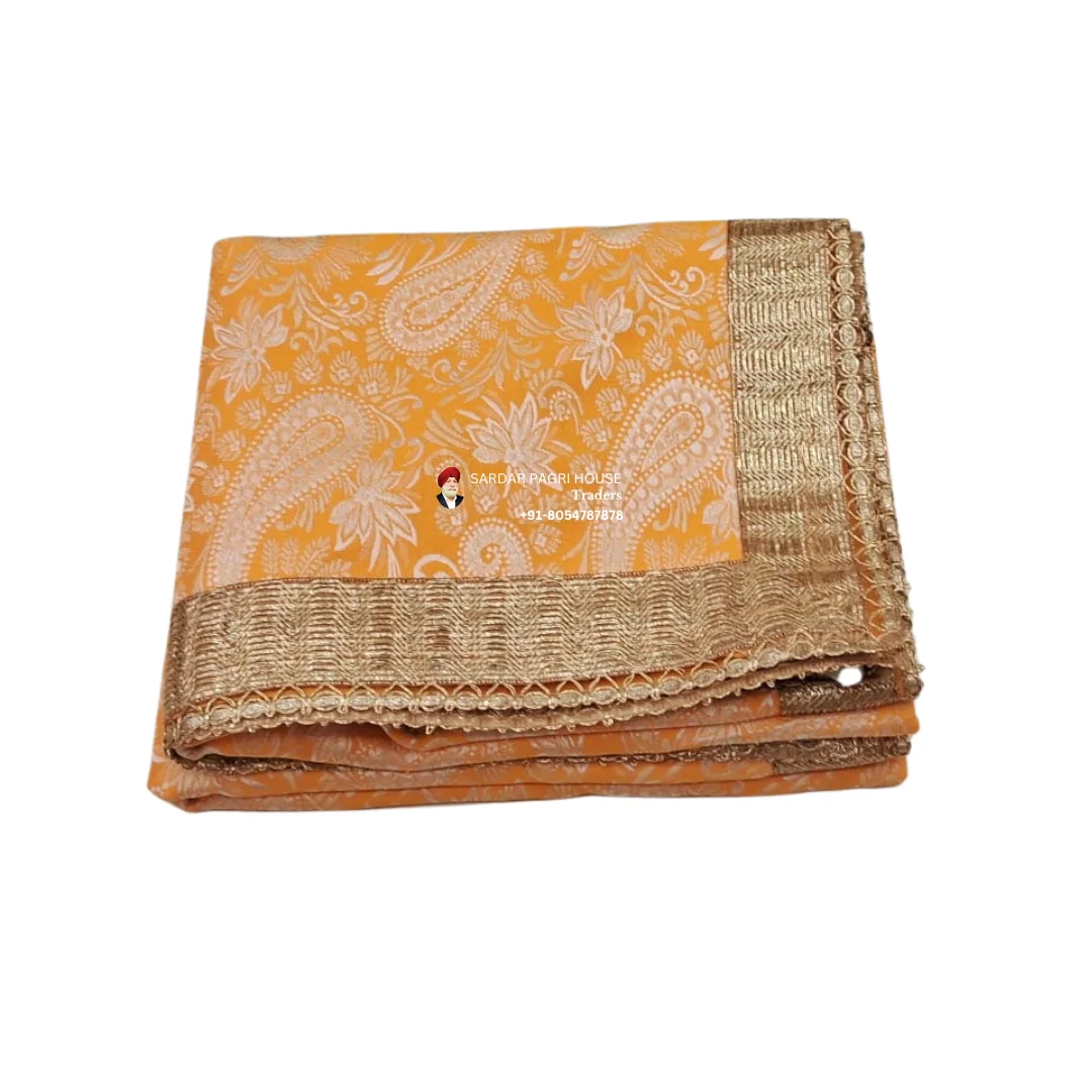 Marigold Rumala Sahib With Printed Work – Double Set