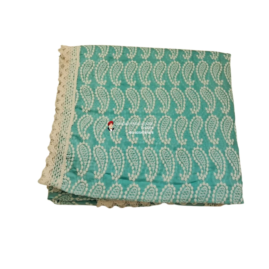 Sky Blue Rumala Sahib With Embroidery Work – Double Set