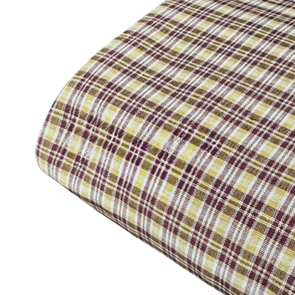 Merry Mustard Check Punjabi Parna - Cotton Dabbi Parna