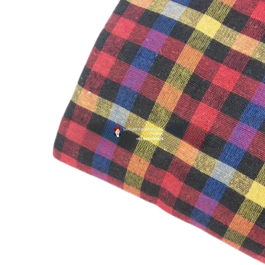 Multicolor Check Punjabi Parna - Cotton Dabbi Parna