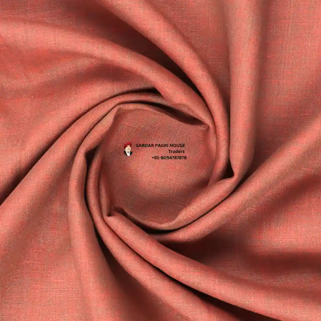 Brick Red Color Pure Linen Plain Shirt Fabric