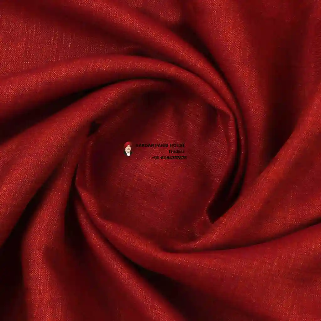 Brownish Red Color Pure Linen Plain Shirt Fabric