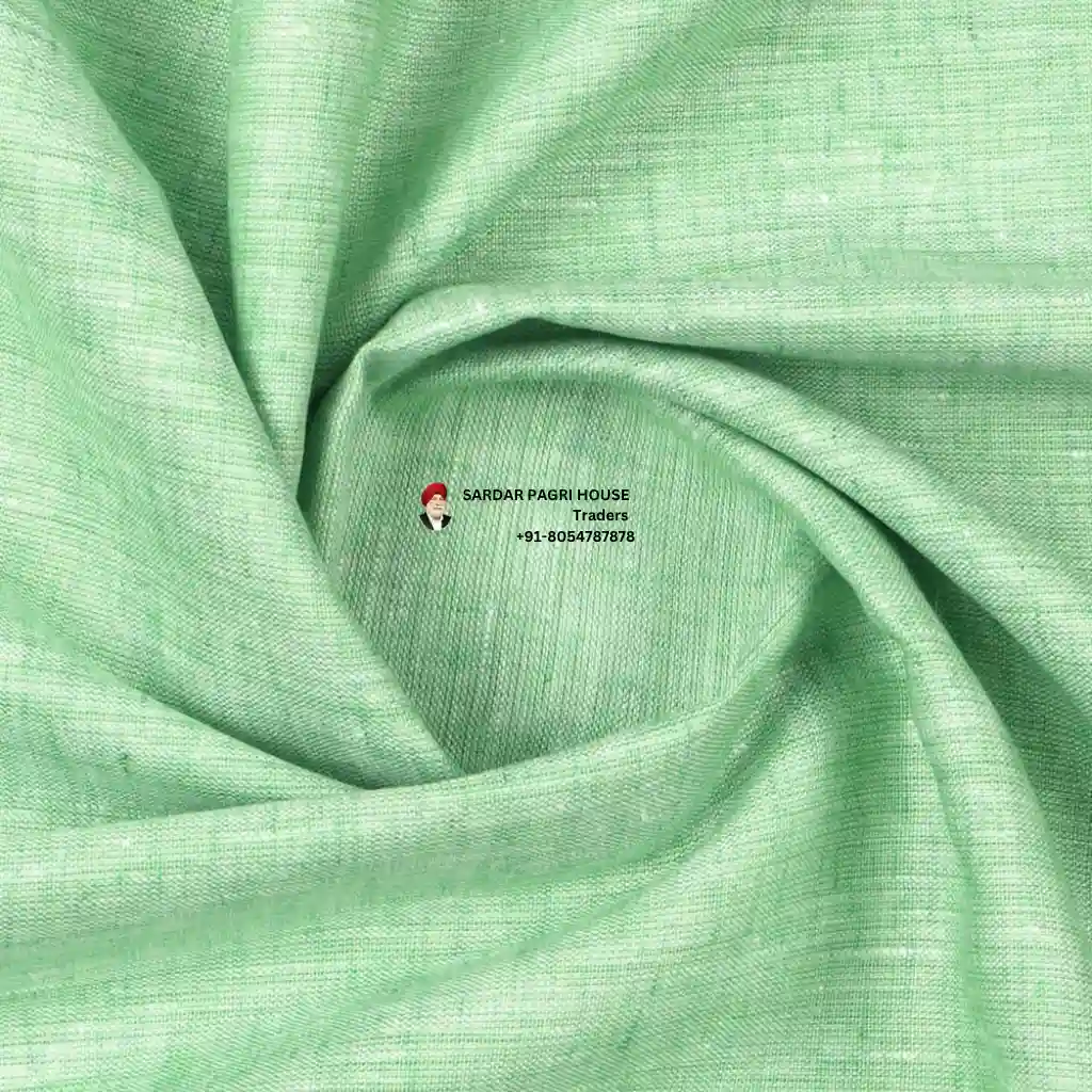 Celadon Green Color Pure Linen Plain Shirt Fabric