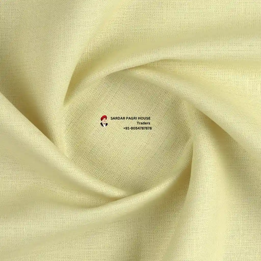 Cream Yellow Color Pure Linen Plain Shirt Fabric