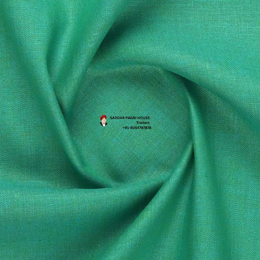 Green Color Pure Linen Plain Shirt Fabric