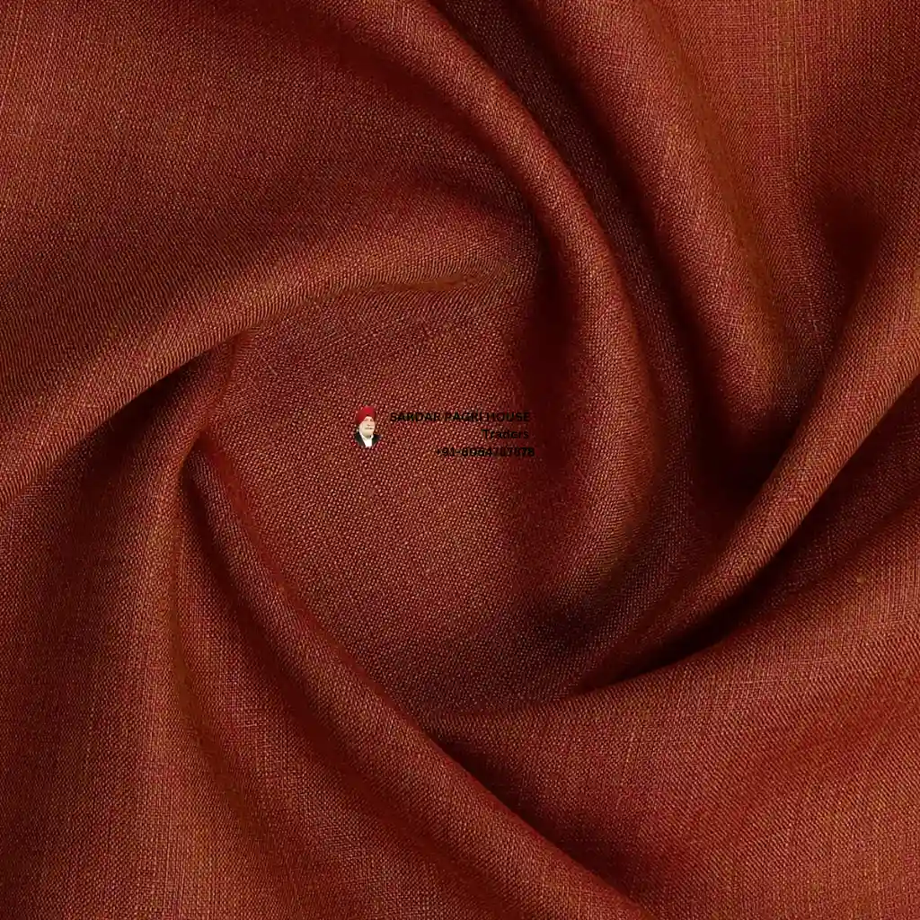 Maroon Color Pure Linen Plain Shirt Fabric