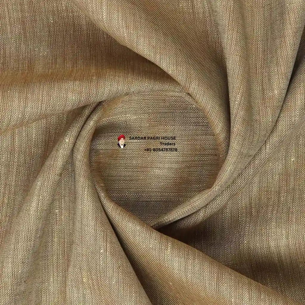 Tortilla Brown Color Pure Linen Plain Shirt Fabric