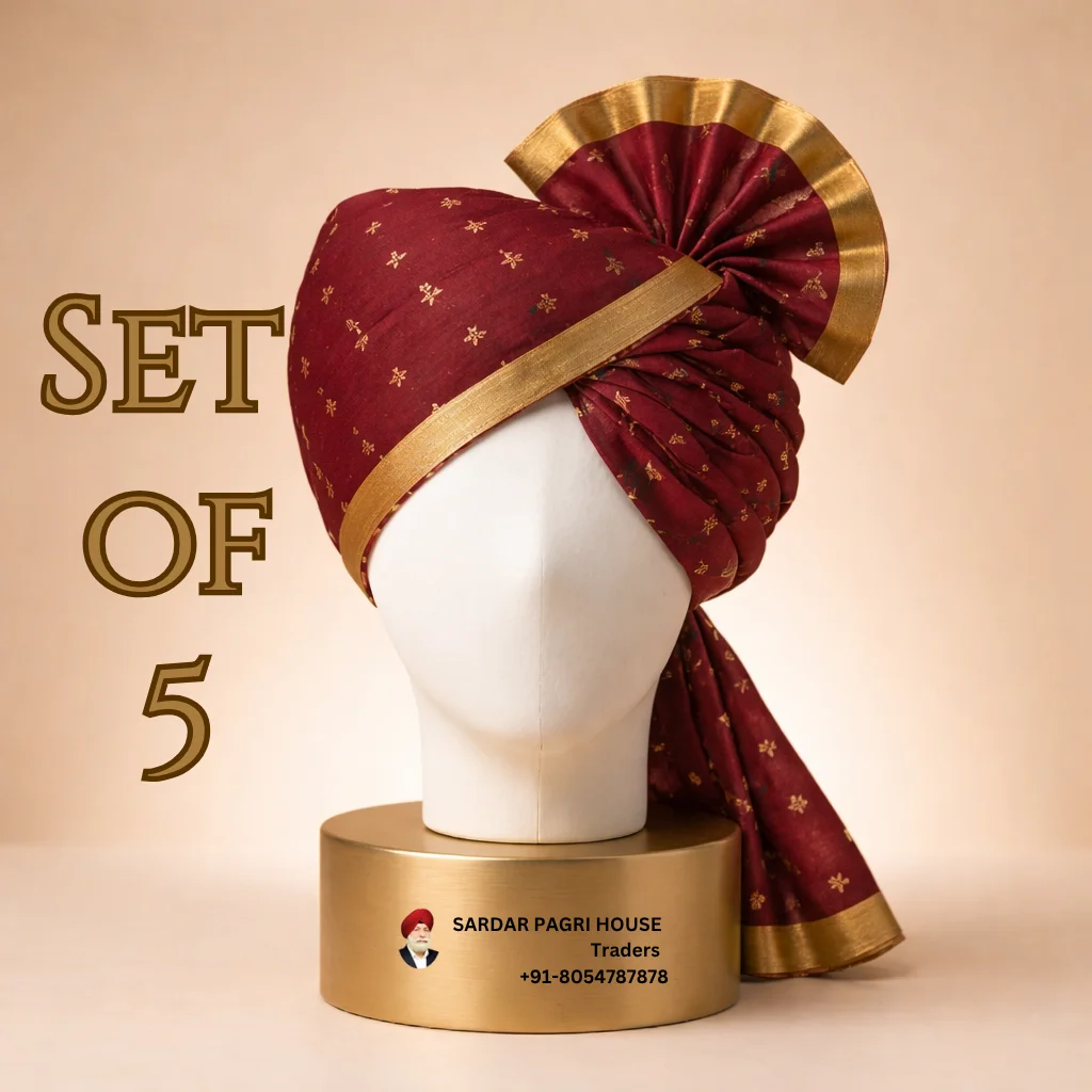 5-meter-crimson-maroon-printed-tissue-hindu-wedding-turban