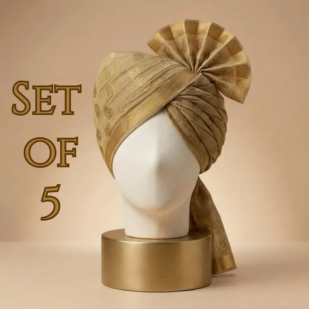 5-meter-light-golden-printed-tissue-hindu-wedding-turban-