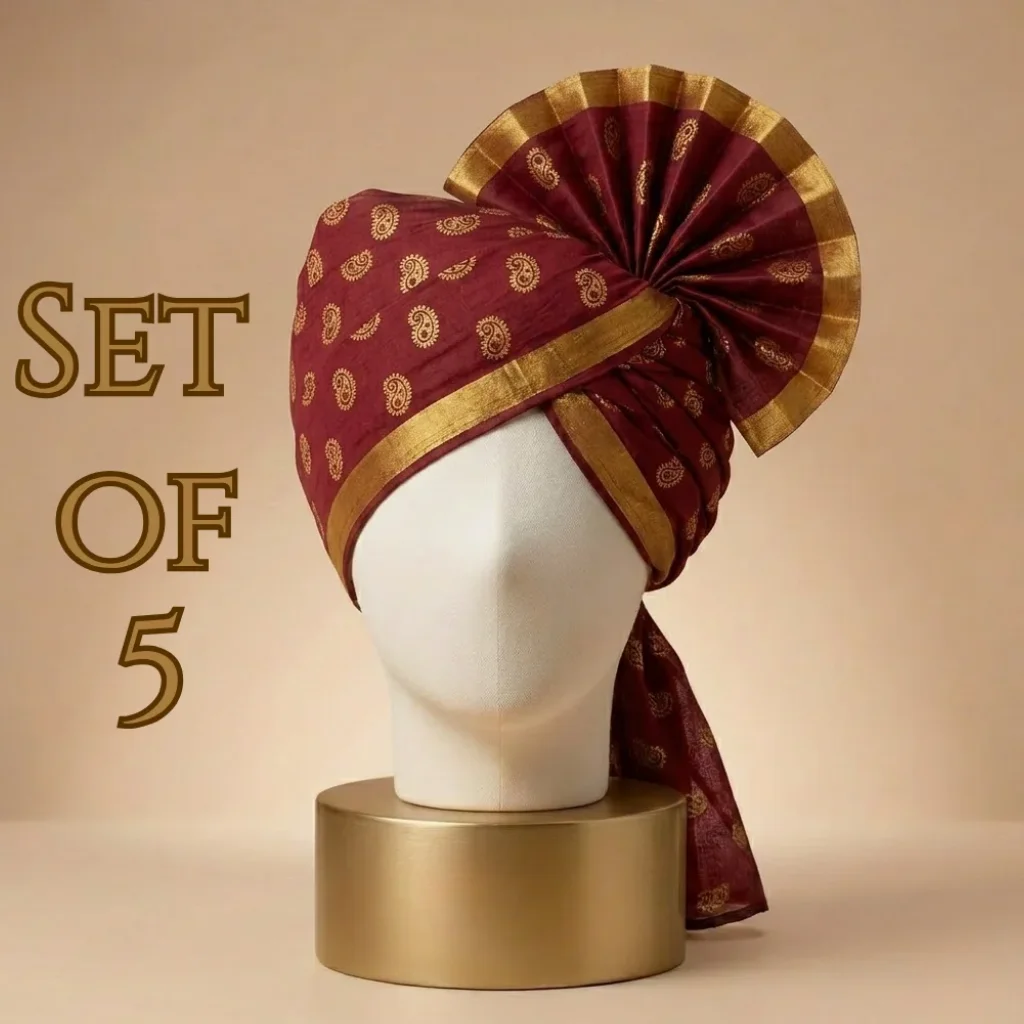 5-meter-maroon-printed-tissue-hindu-wedding-turban