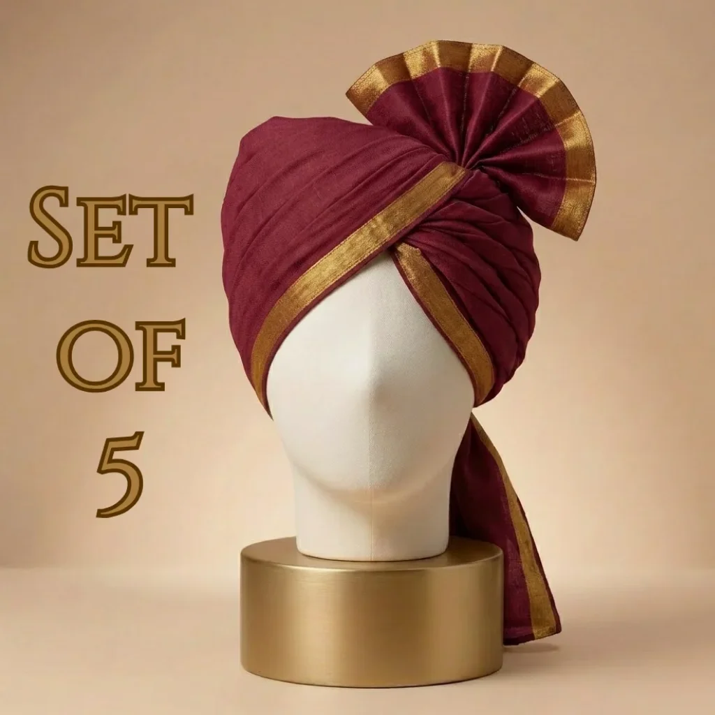 5-meter-maroon-tissue-hindu-wedding-turban