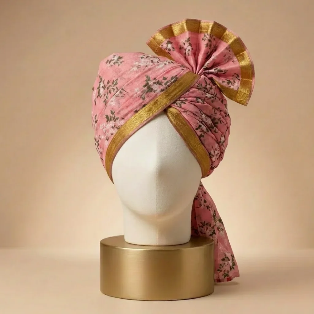 5-meter-peach-pink-printed-tissue-hindu-wedding-turban