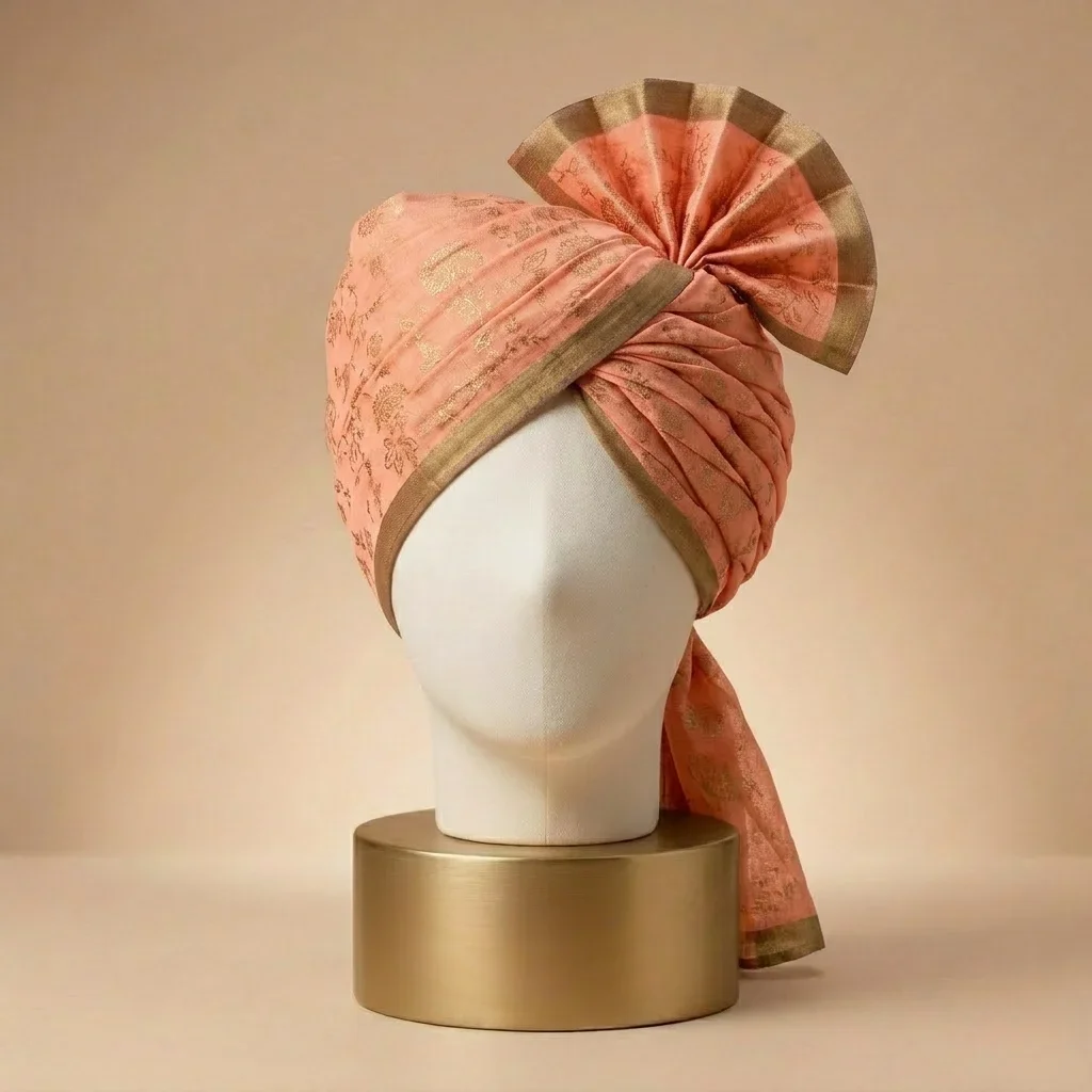 5-meter-peach-printed-tissue-hindu-wedding-turban
