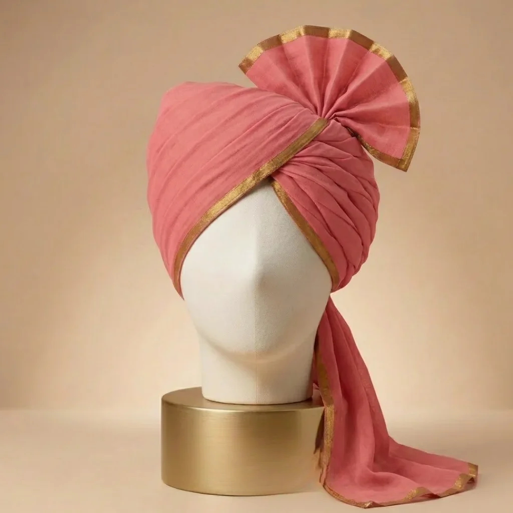 5-meter-salmon-pink-tissue-hindu-wedding-turban