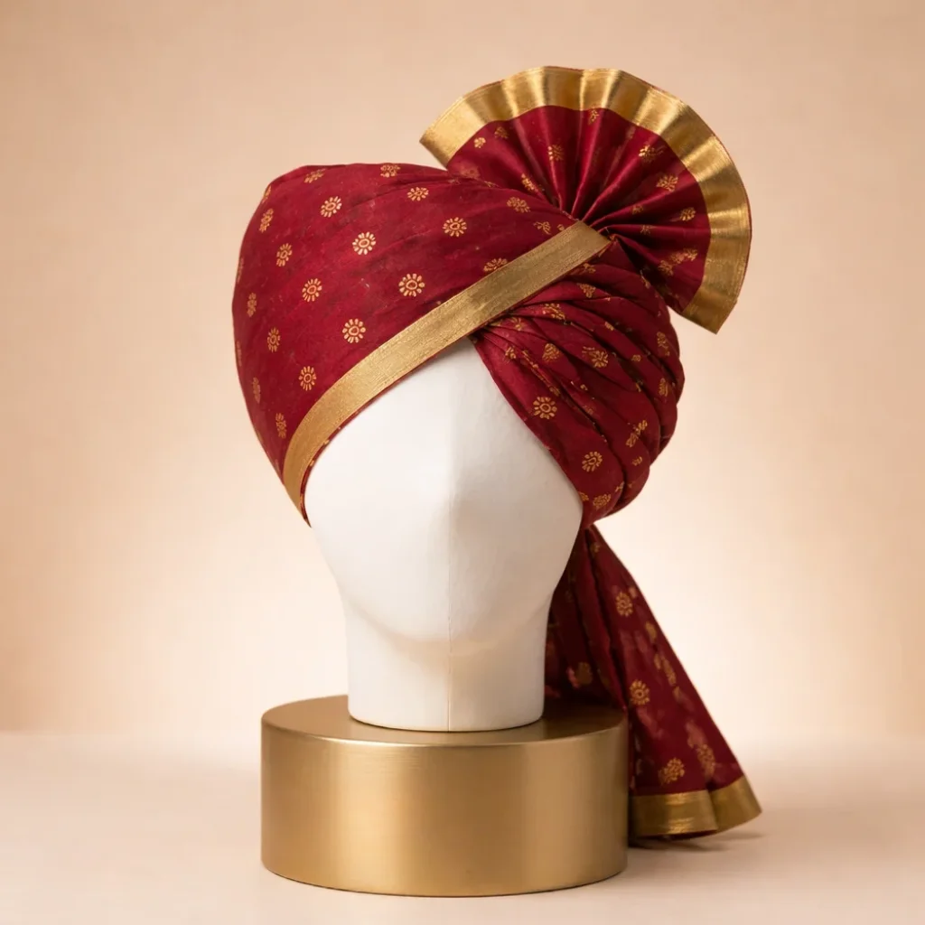 5-meter-wine-red-printed-tissue-hindu-wedding-turban