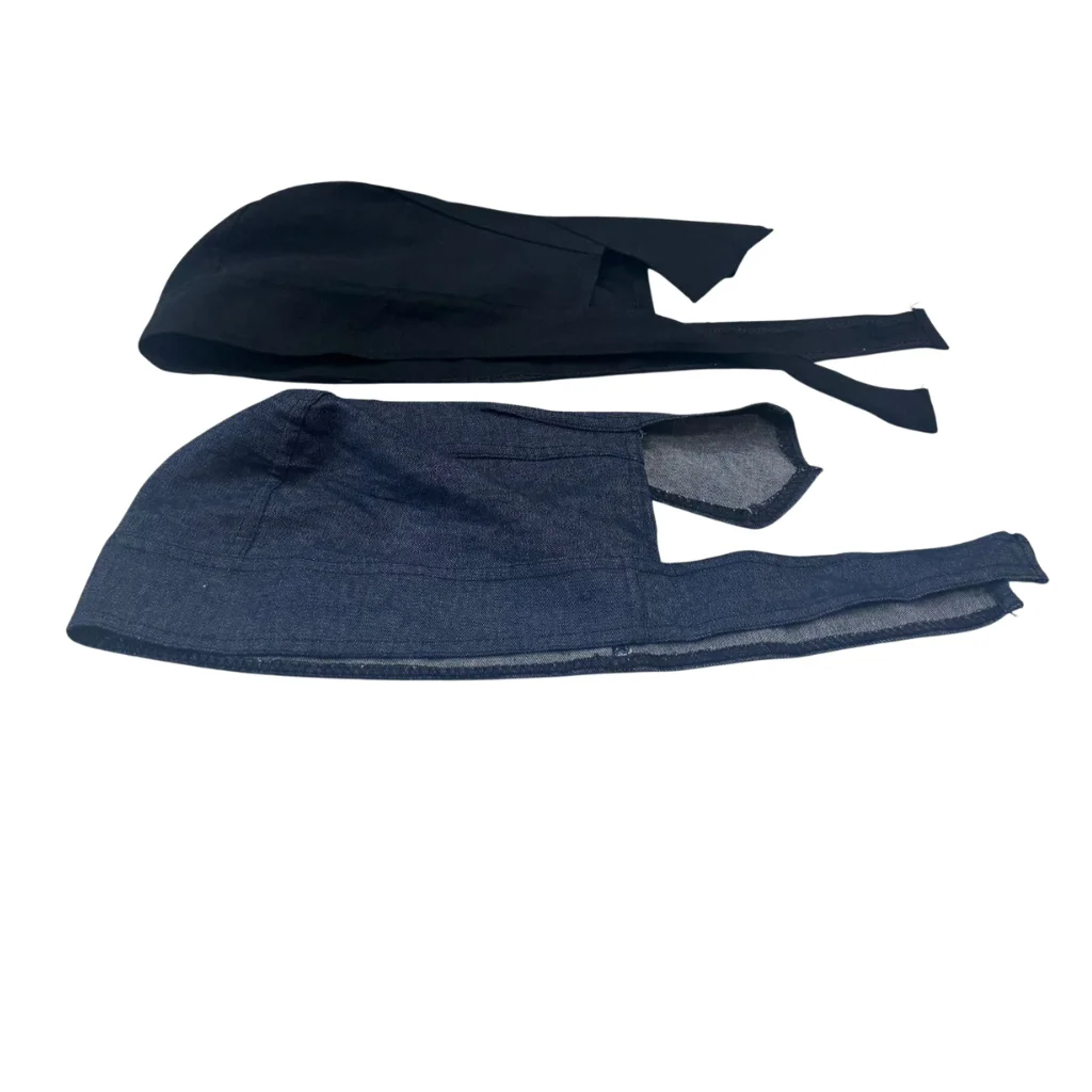 Blue & Black Stretchable Two Knot Denim Patka - Set of 6