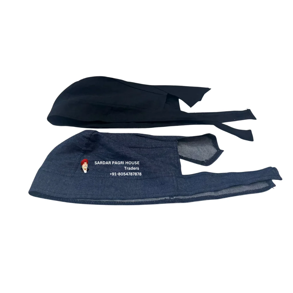 Blue & Black Stretchable Two Knot Denim Patka