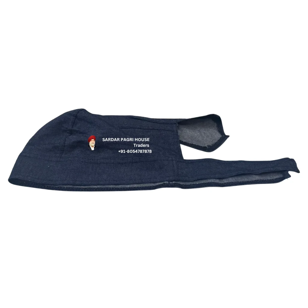 Navy Blue Stretchable Two Knot Denim Patka